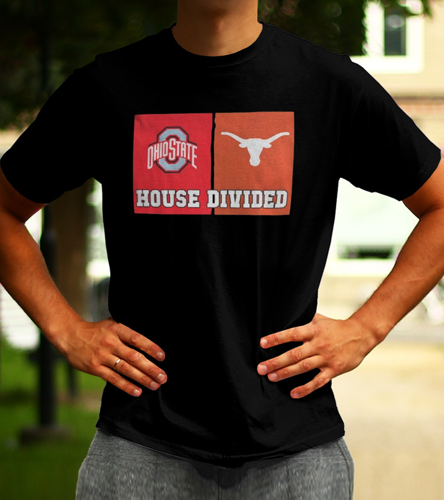 Ohio State Buckeyes Texas Longhorns House Divided T-Shirt
