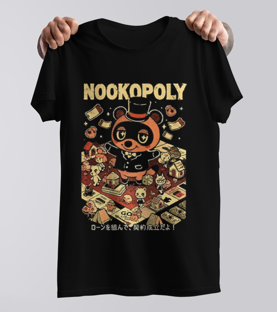 Nookopoly Animal Crossing Monopoly Game Crossover With Tom Nook In Top Hat T-Shirt