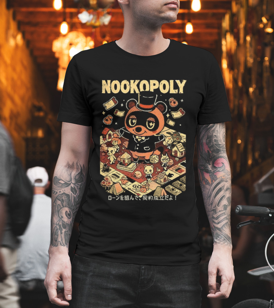Nookopoly Animal Crossing Monopoly Game Crossover With Tom Nook In Top Hat T-Shirt