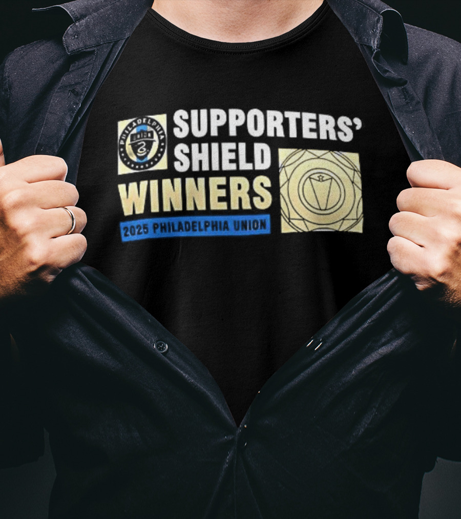 Philadelphia Union MLS 2025 Supporters’ Shield Winners Badge T-Shirt