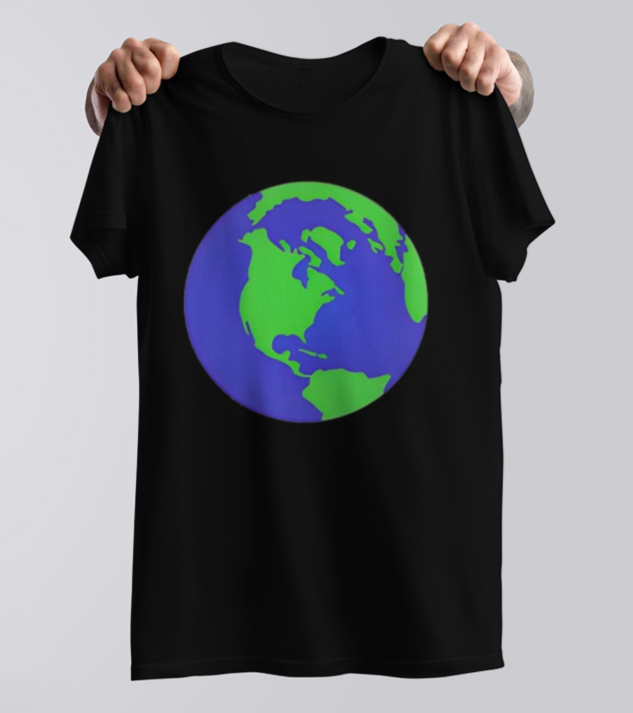 The Office Earth Globe Blue Green Map Design T-Shirt
