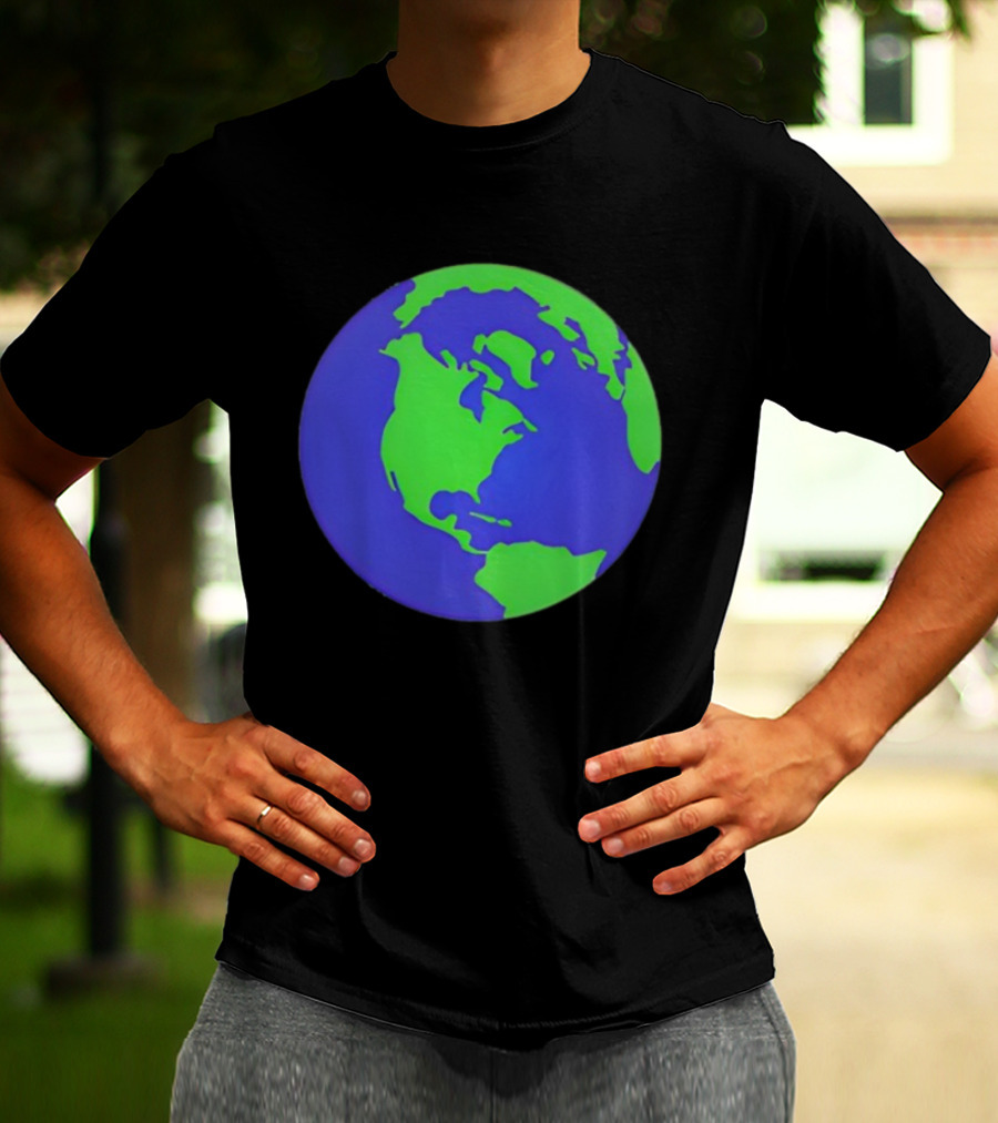The Office Earth Globe Blue Green Map Design T-Shirt