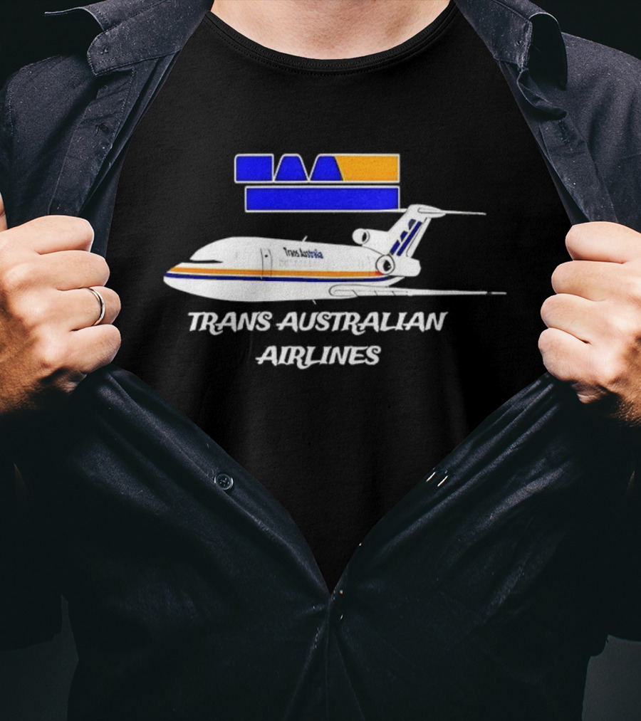 Trans Australian Airlines Classic Aviation Design Plane TAA Text Retro T-Shirt