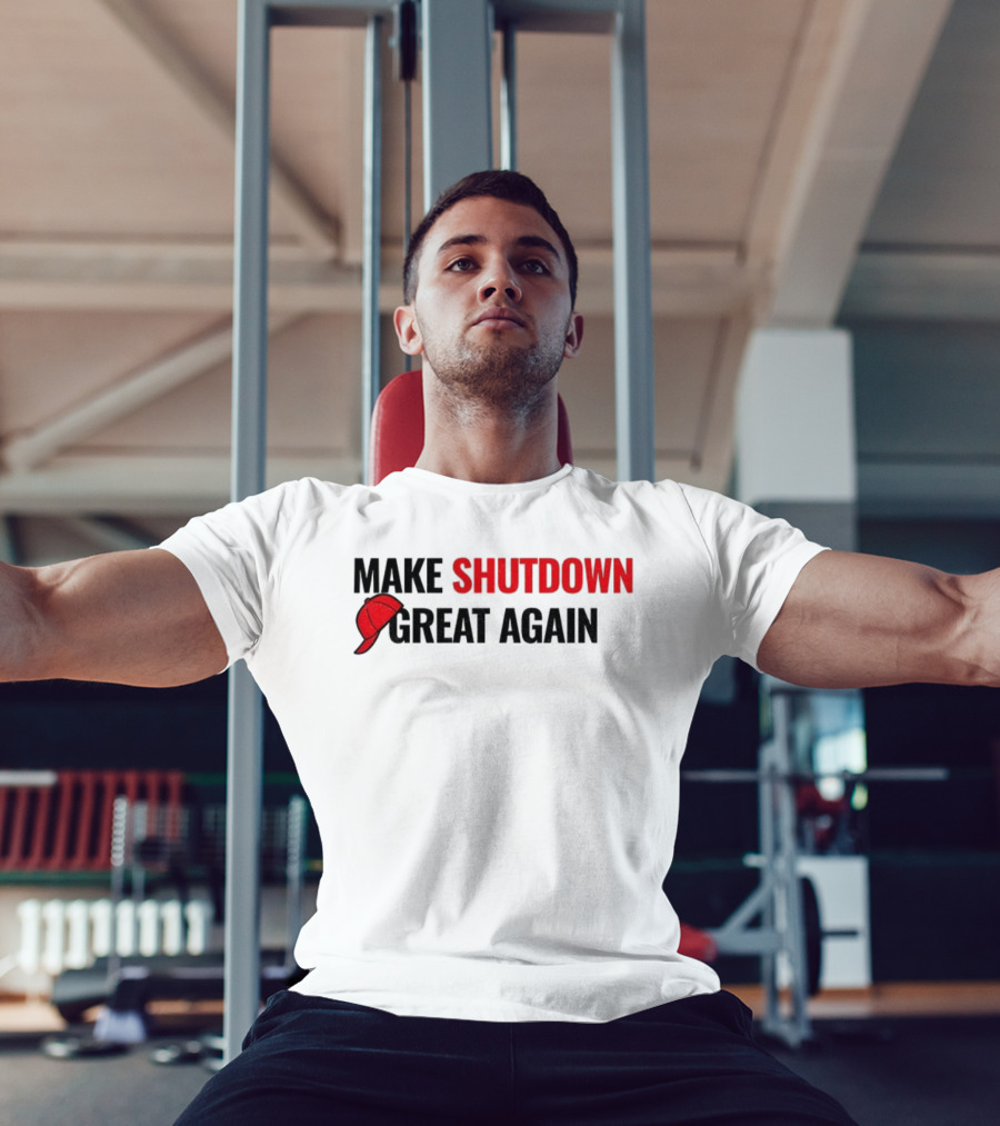 Make Shutdown Great Again Government Shutdown 2025 Red Hat T-Shirt