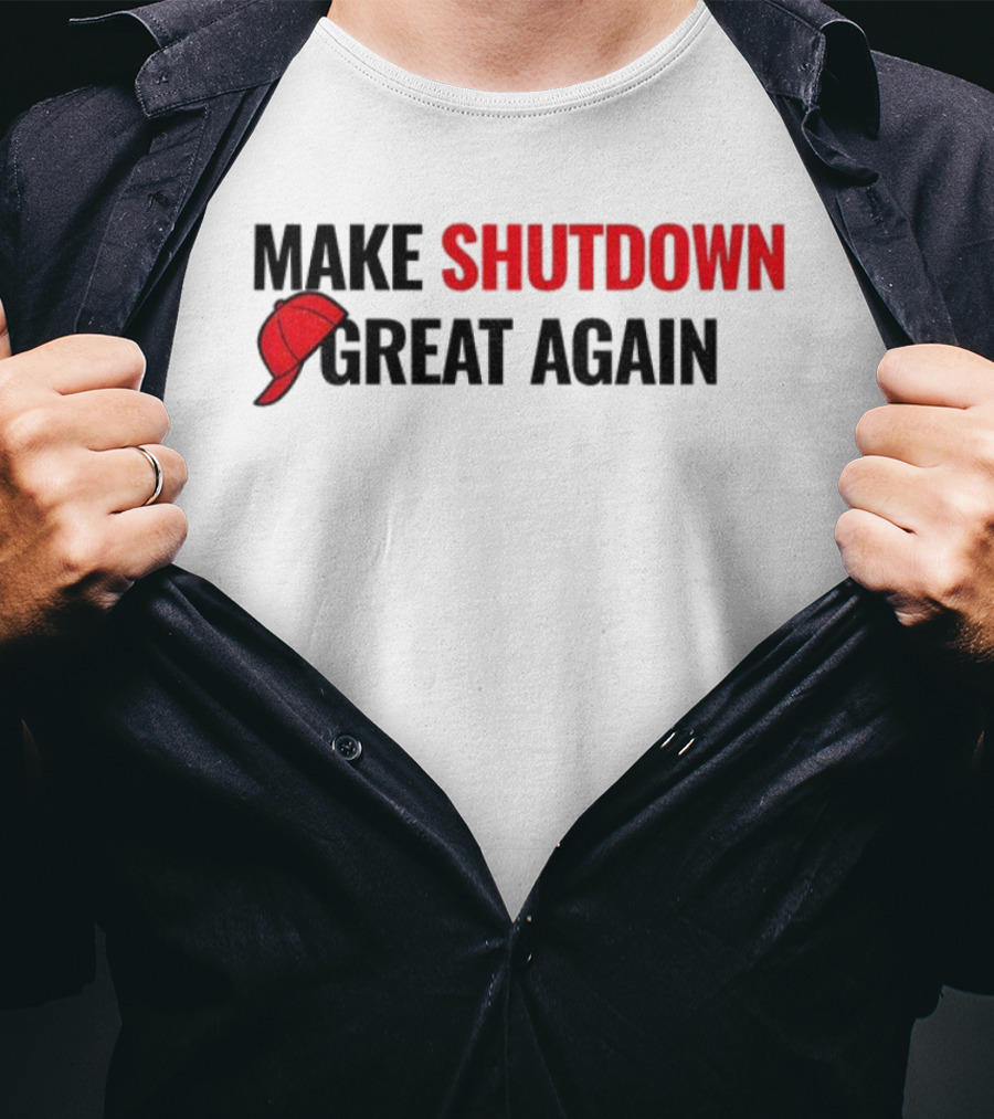 Make Shutdown Great Again Government Shutdown 2025 Red Hat T-Shirt