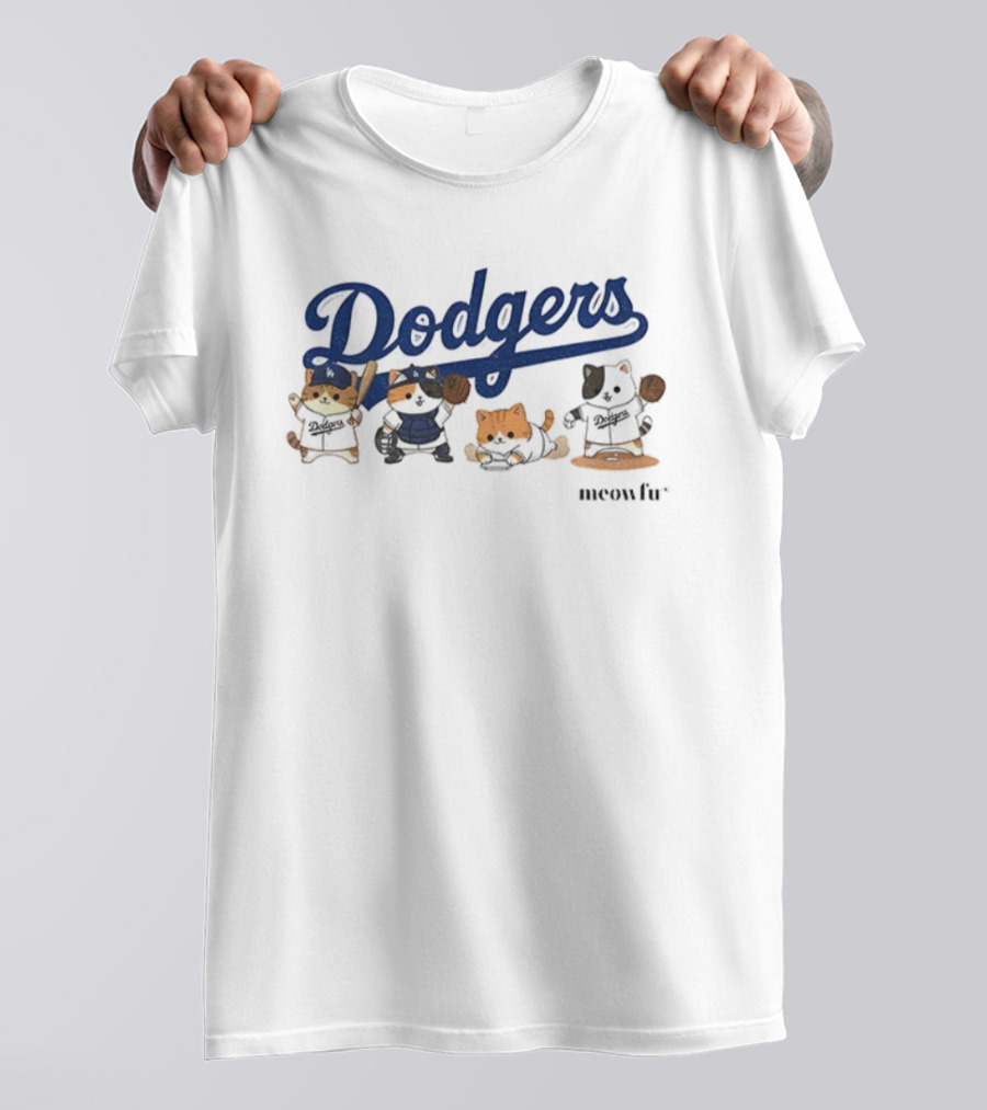 Dodgers Meowfu Dodgers Cats Baseball Team T-Shirt