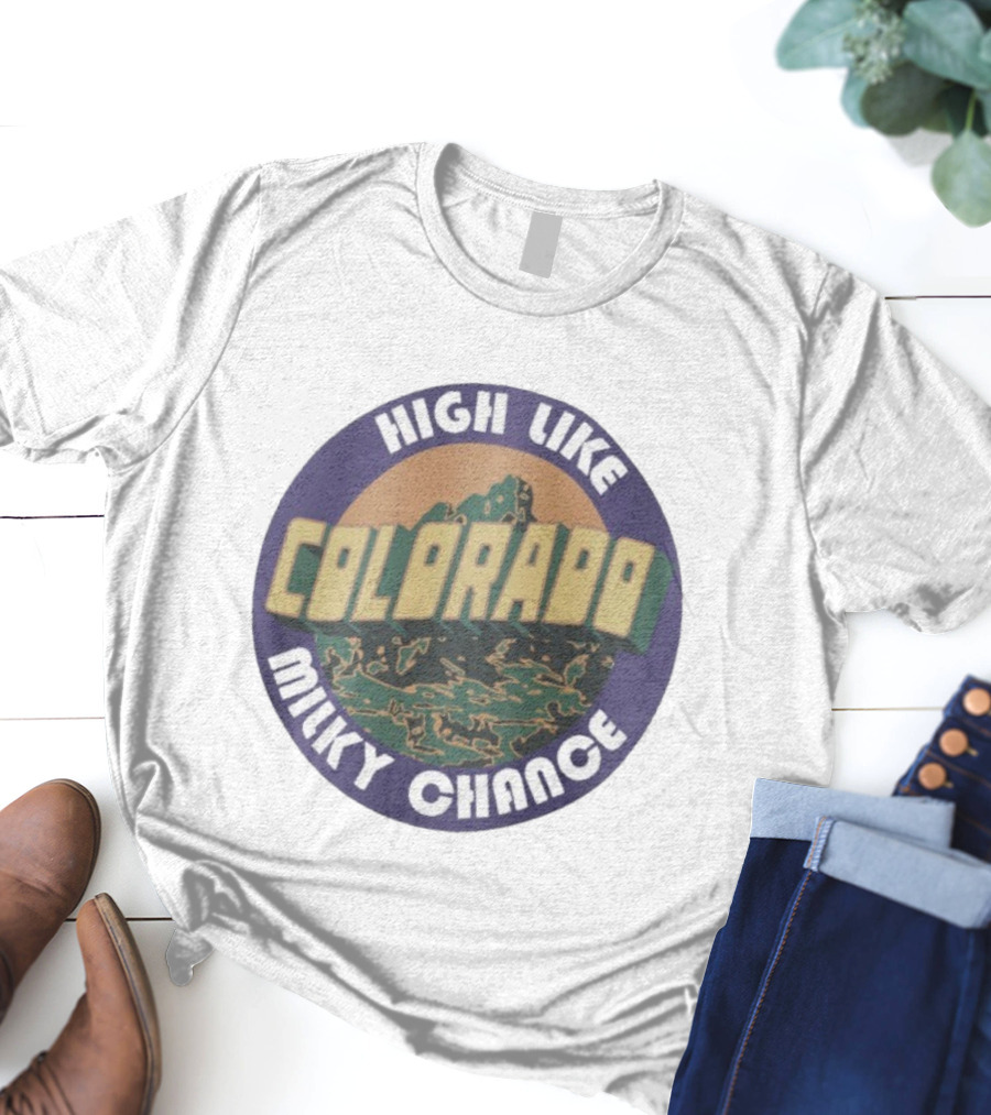 High Like Colorado Milky Chance Circular Mountain Design T-Shirt