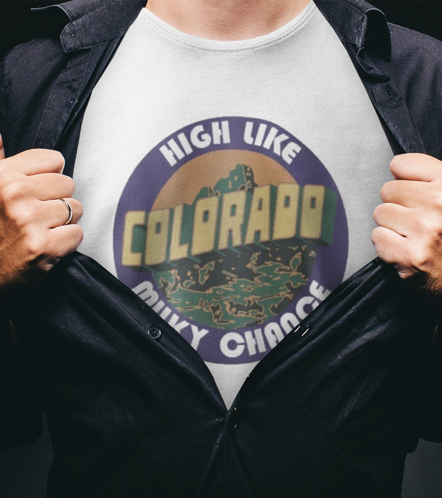 High Like Colorado Milky Chance Circular Mountain Design T-Shirt