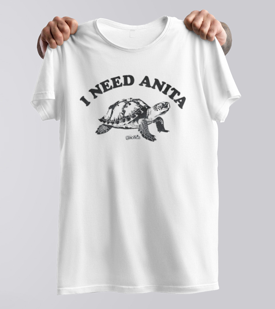 Pacifica I Need Anita Turtle Drawing Casual Wear T-Shirt