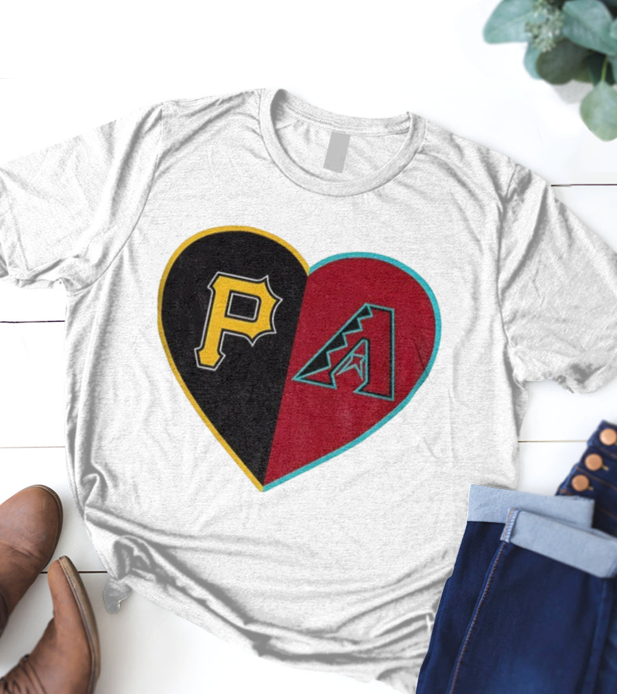 Pittsburgh Pirates Arizona Diamondbacks Split Heart Personalized T-Shirt