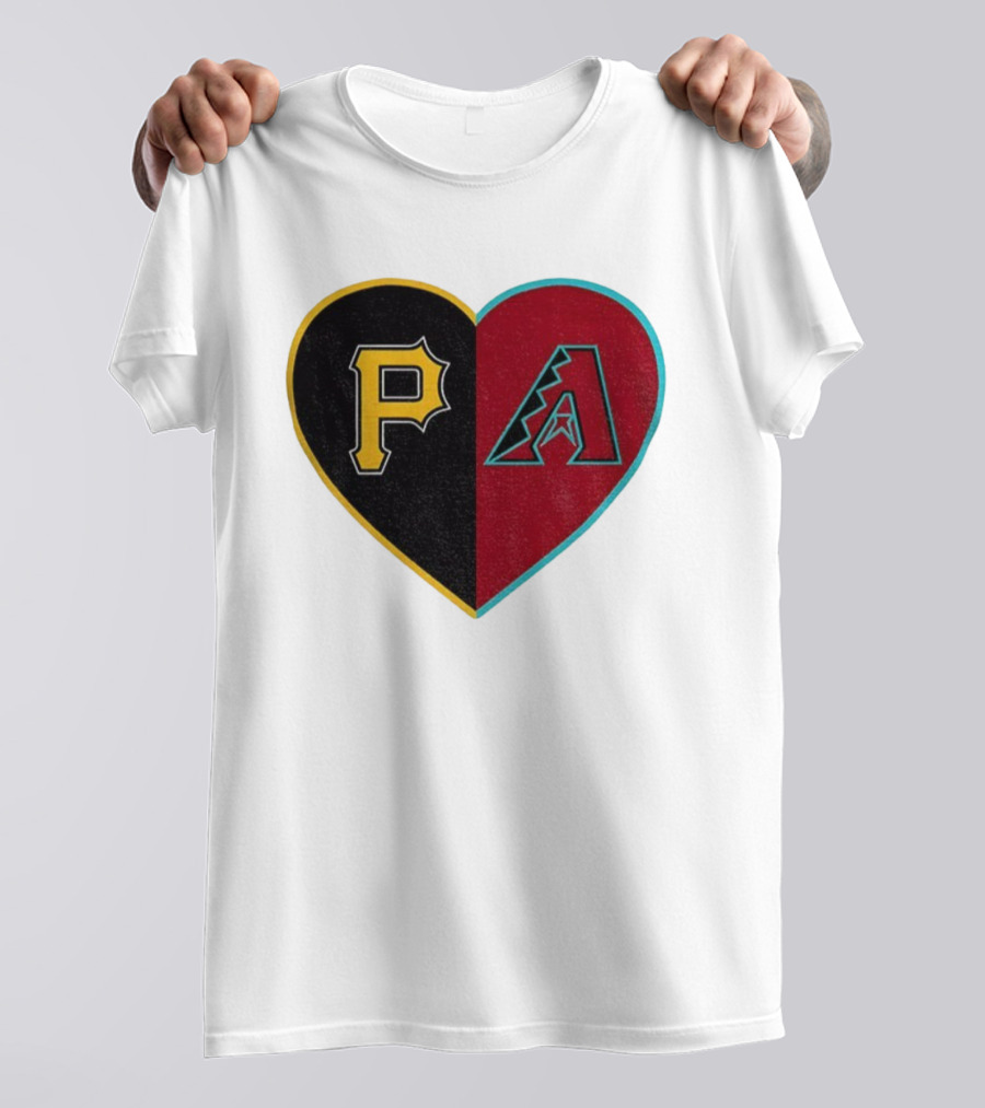 Pittsburgh Pirates Arizona Diamondbacks Split Heart Personalized T-Shirt