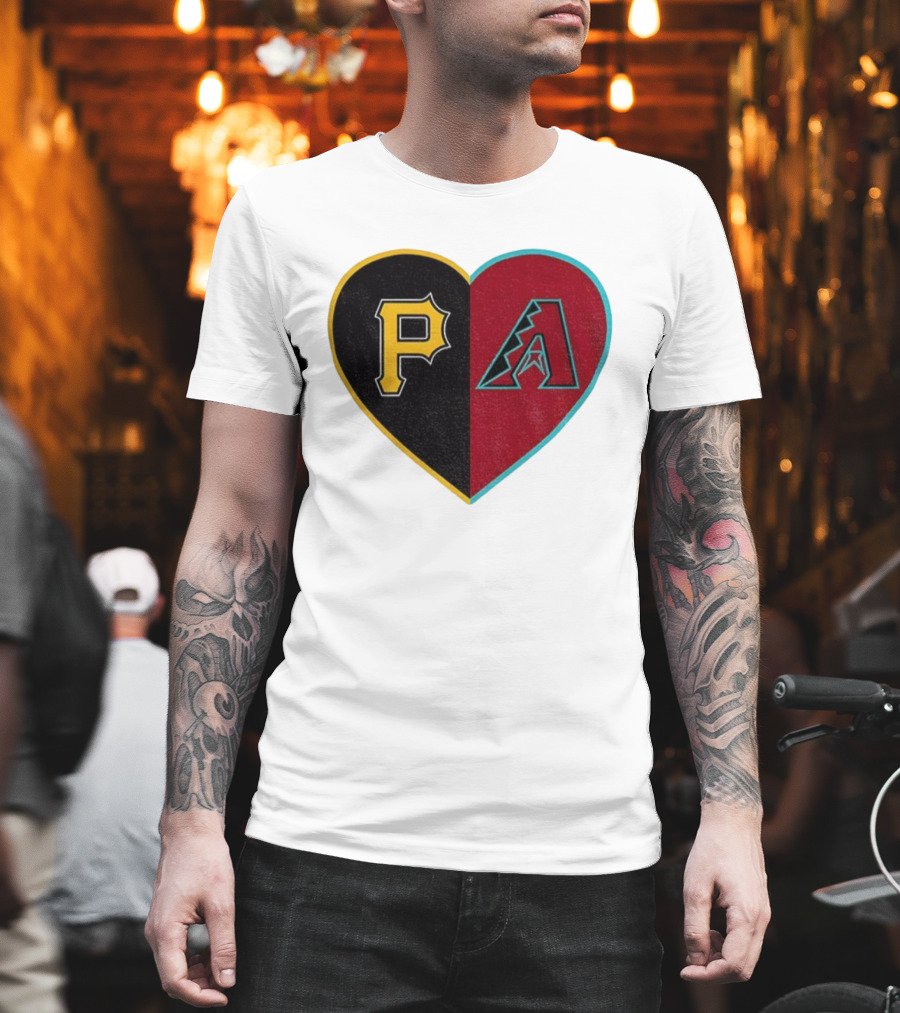 Pittsburgh Pirates Arizona Diamondbacks Split Heart Personalized T-Shirt