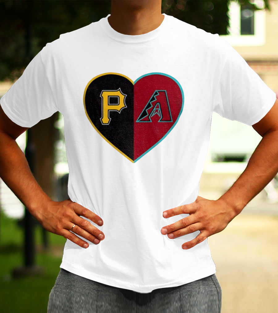 Pittsburgh Pirates Arizona Diamondbacks Split Heart Personalized T-Shirt
