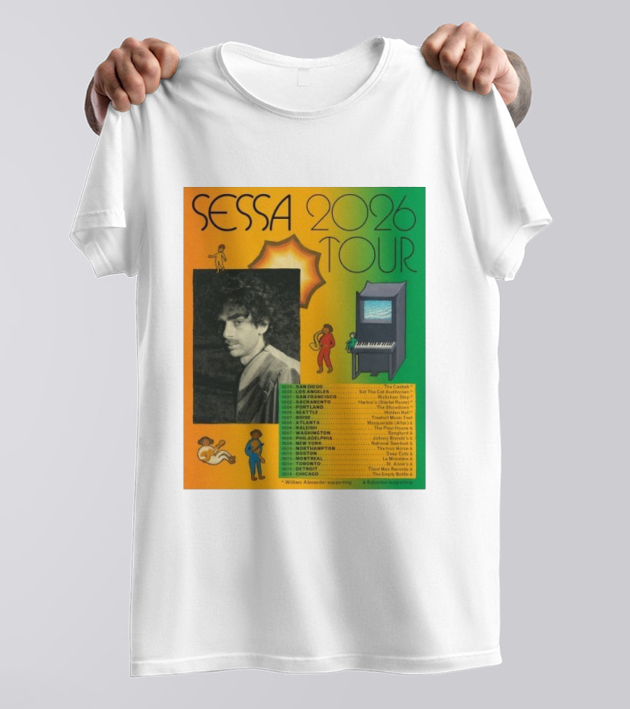 Sessa 2026 Tour USA & Canada Dates Featuring San Diego New York Montreal Chicago T-Shirt