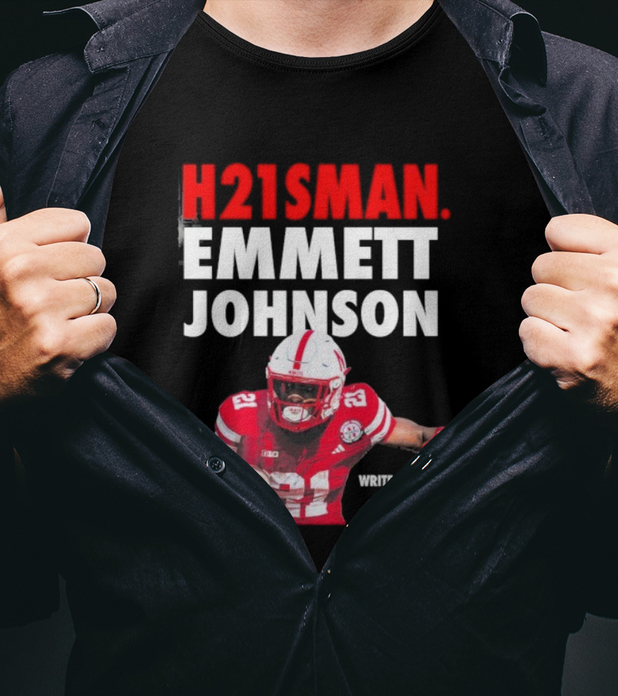 H21sman Emmett Johnson Write It Down Nebraska Cornhuskers T-Shirt