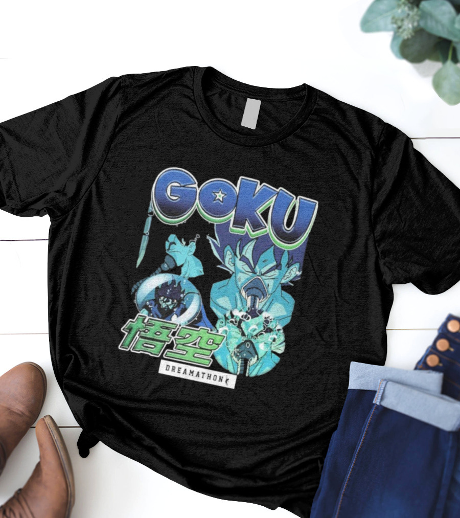 Goku Dreamathon Dragon Ball Blue Aura Kamehameha Burst T-Shirt