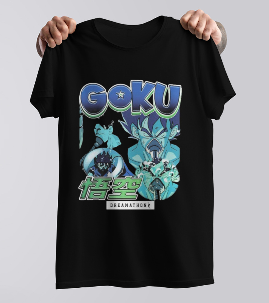 Goku Dreamathon Dragon Ball Blue Aura Kamehameha Burst T-Shirt