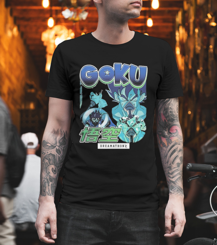 Goku Dreamathon Dragon Ball Blue Aura Kamehameha Burst T-Shirt