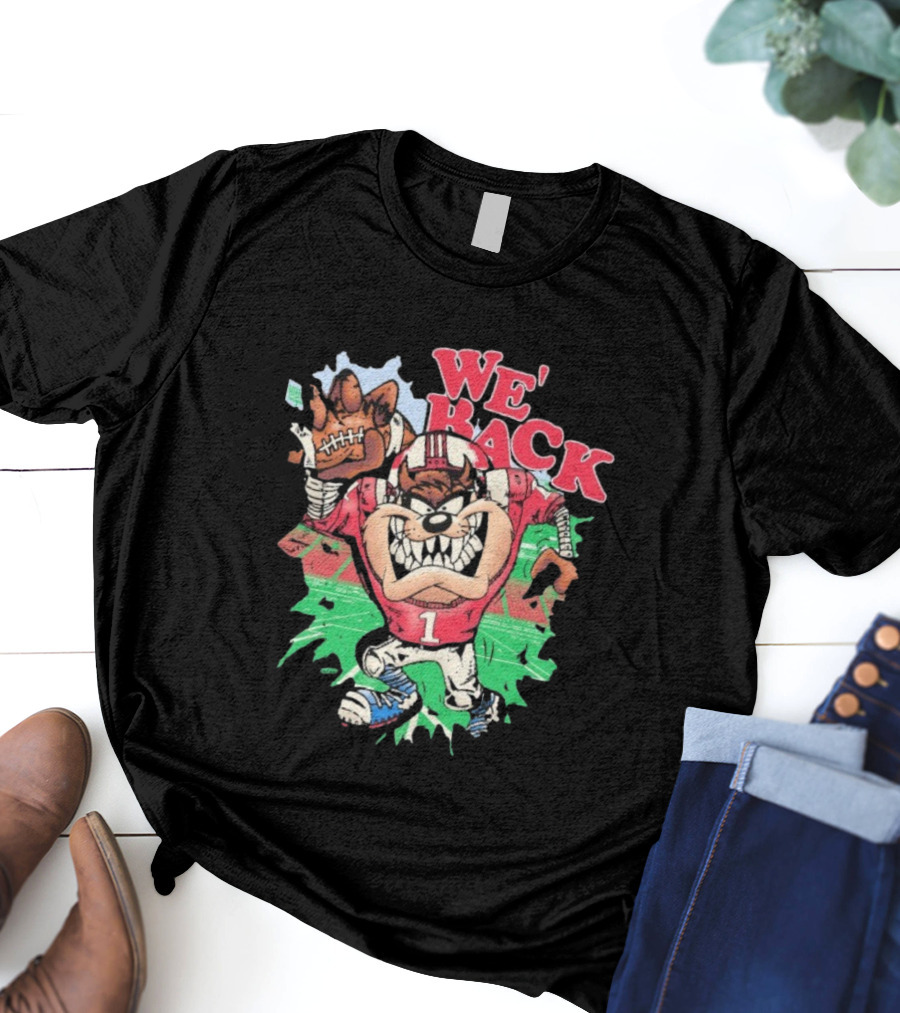 We’re Back Nebraska Cornhuskers Taz Tasmanian Devil Football Mascot T-Shirt