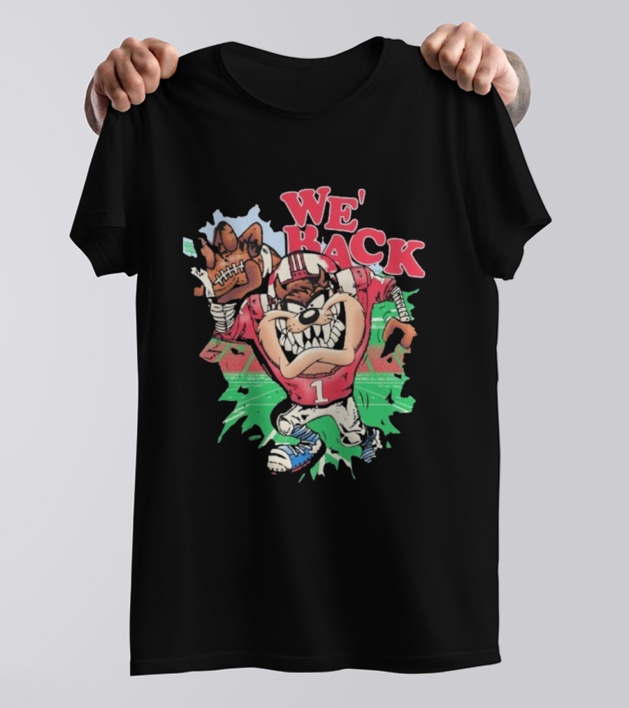 We’re Back Nebraska Cornhuskers Taz Tasmanian Devil Football Mascot T-Shirt