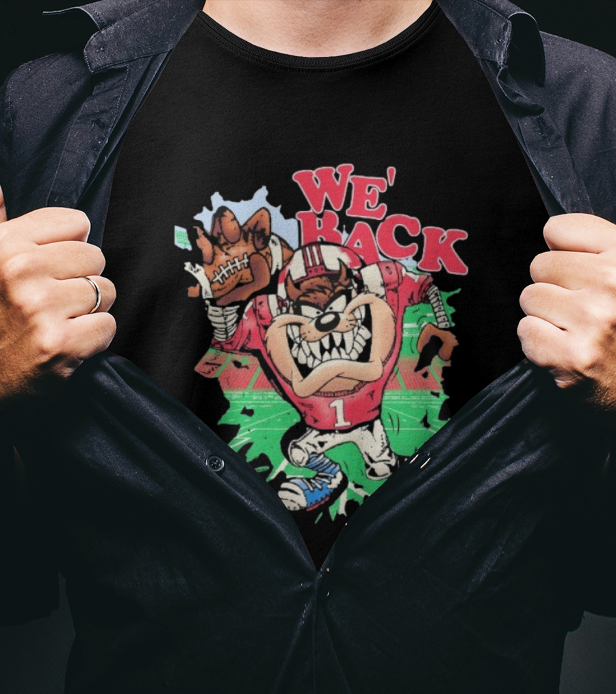 We’re Back Nebraska Cornhuskers Taz Tasmanian Devil Football Mascot T-Shirt