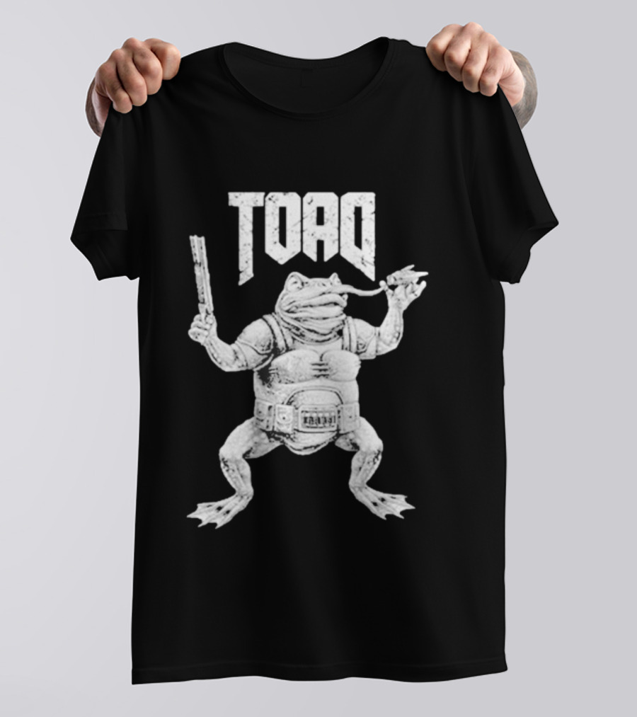 Toad Frog Warrior With Gun And Sword T-Shirt