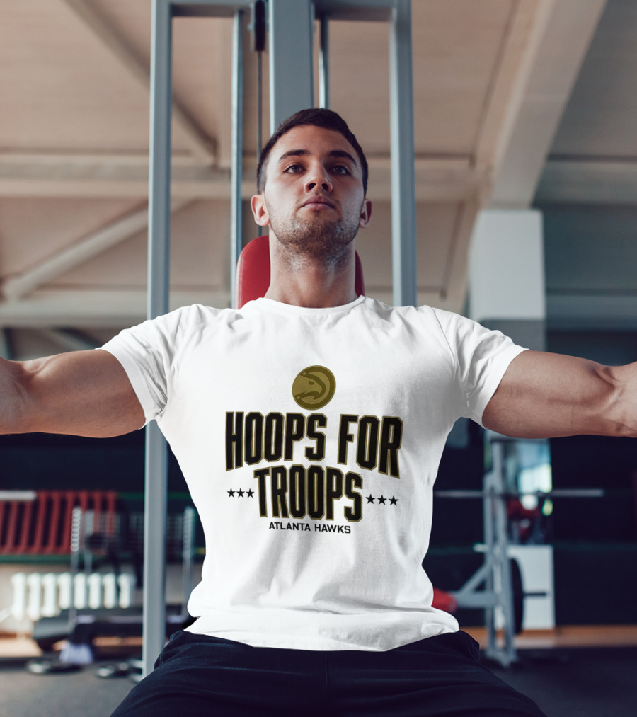 Atlanta Hawks Hoops For Troops Basketball Tribute T-Shirt