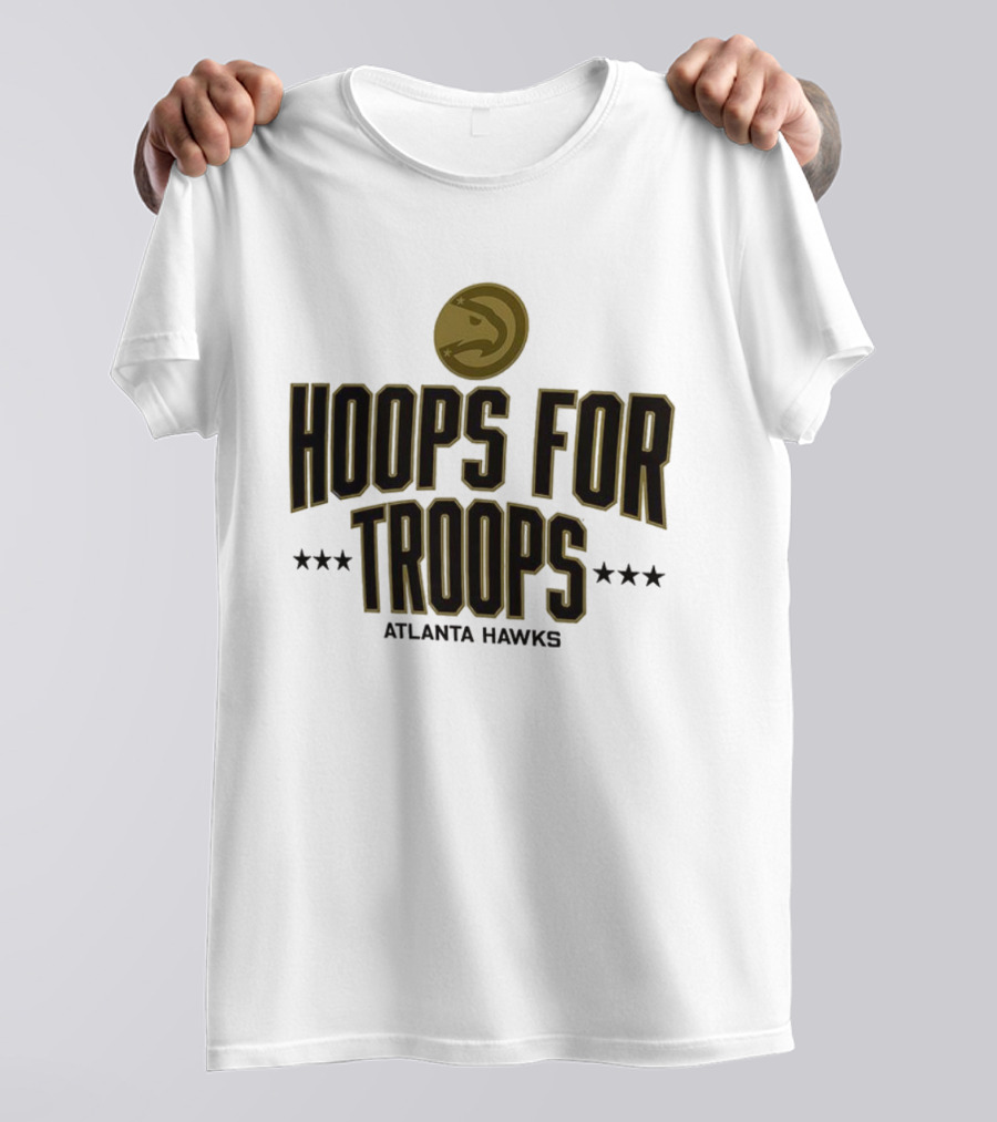 Atlanta Hawks Hoops For Troops Basketball Tribute T-Shirt