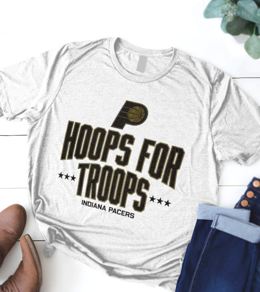 Indiana Pacers Hoops For Troops Stars Basketball T-Shirt