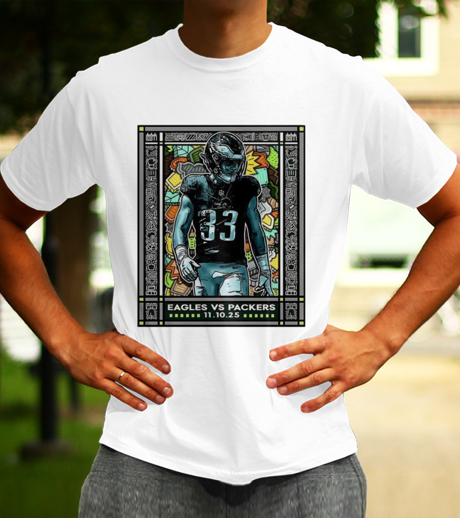 Eagles Vs Packers November 10 2025 Football Number 33 Philadelphia T-Shirt