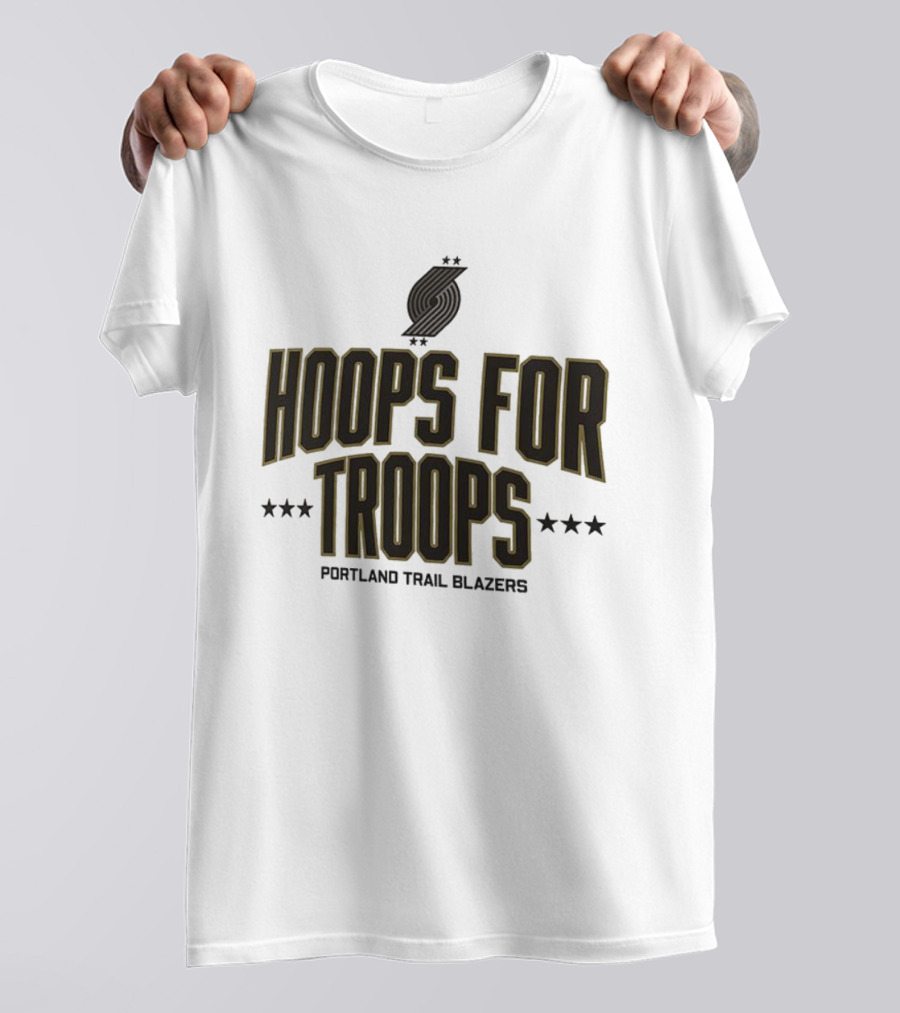 Portland Trail Blazers Hoops For Troops Team Tribute T-Shirt
