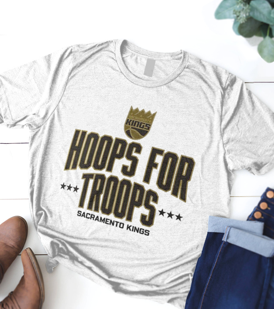 Sacramento Kings Hoops For Troops Basketball Support T-Shirt