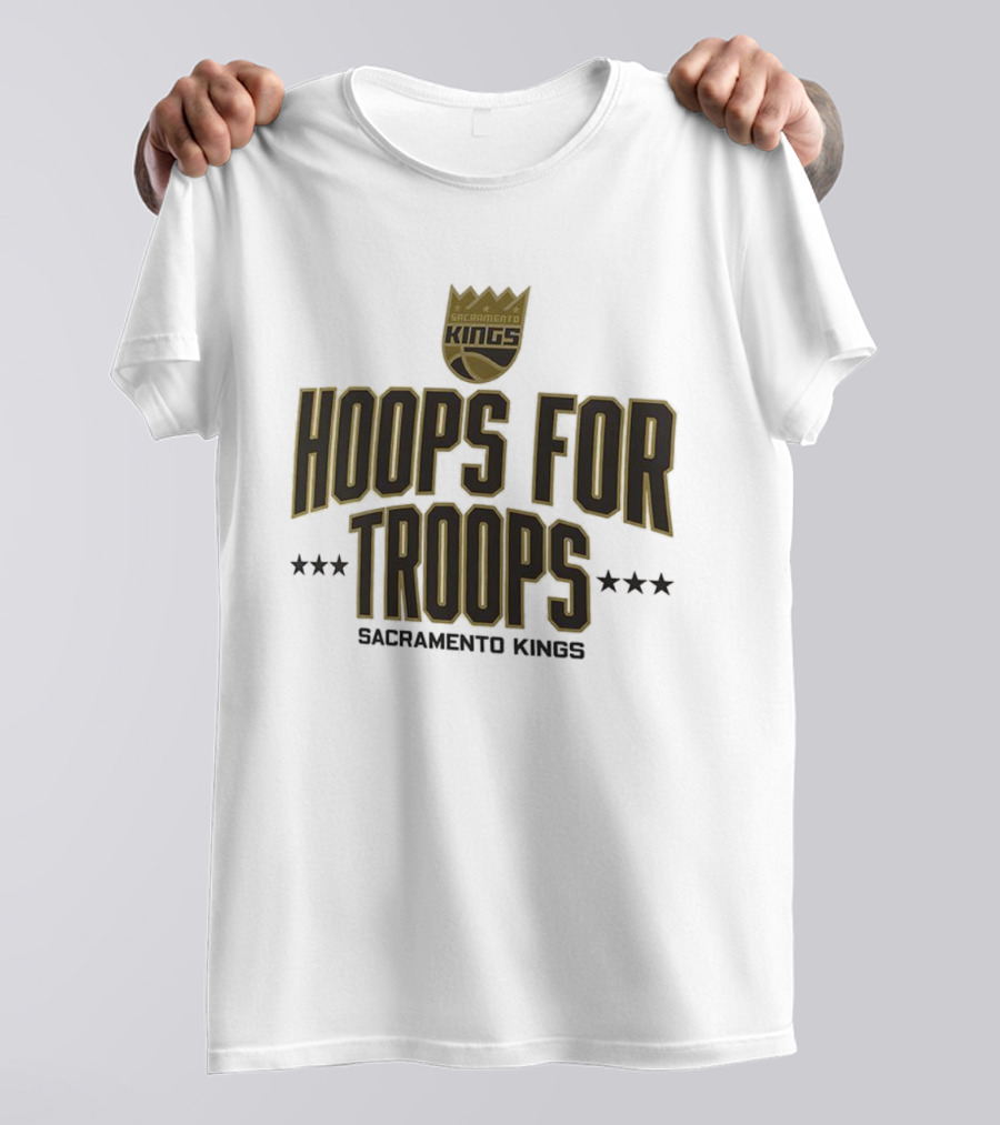 Sacramento Kings Hoops For Troops Basketball Support T-Shirt