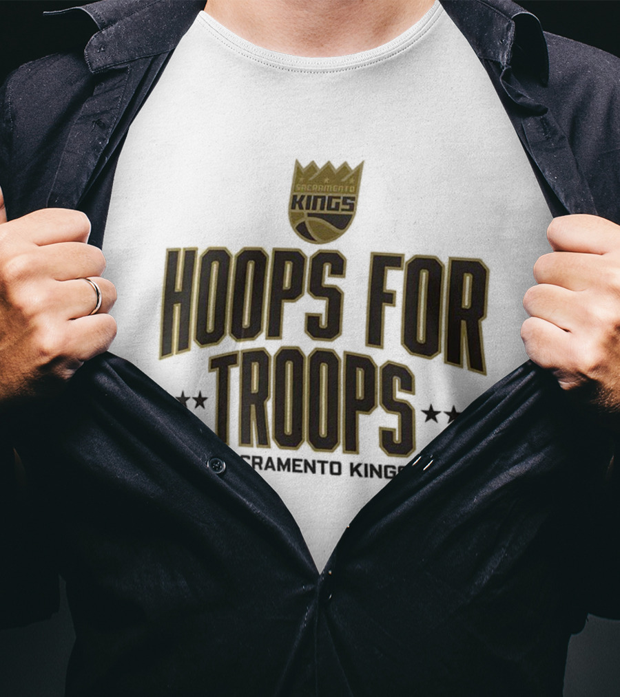 Sacramento Kings Hoops For Troops Basketball Support T-Shirt