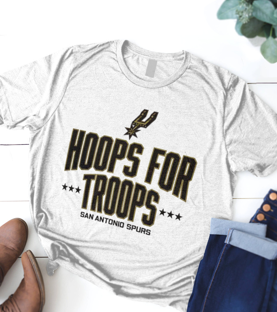 San Antonio Spurs Hoops For Troops Stars Basketball Team Event T-Shirt