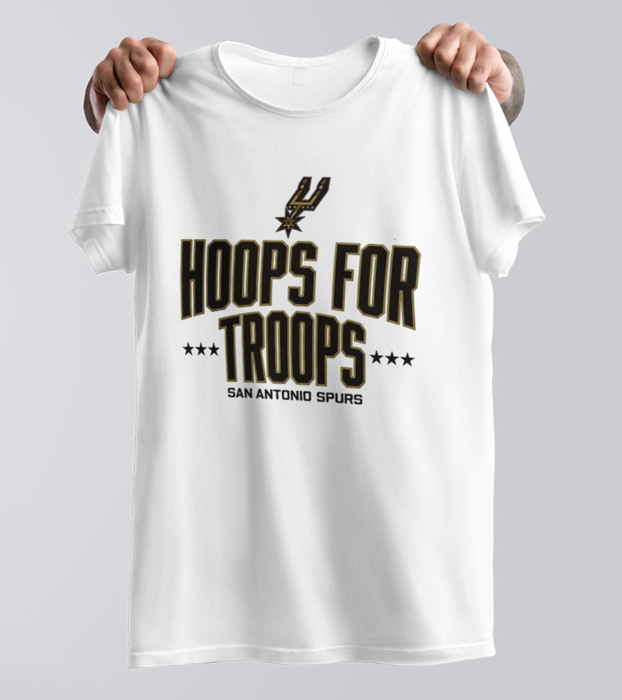 San Antonio Spurs Hoops For Troops Stars Basketball Team Event T-Shirt