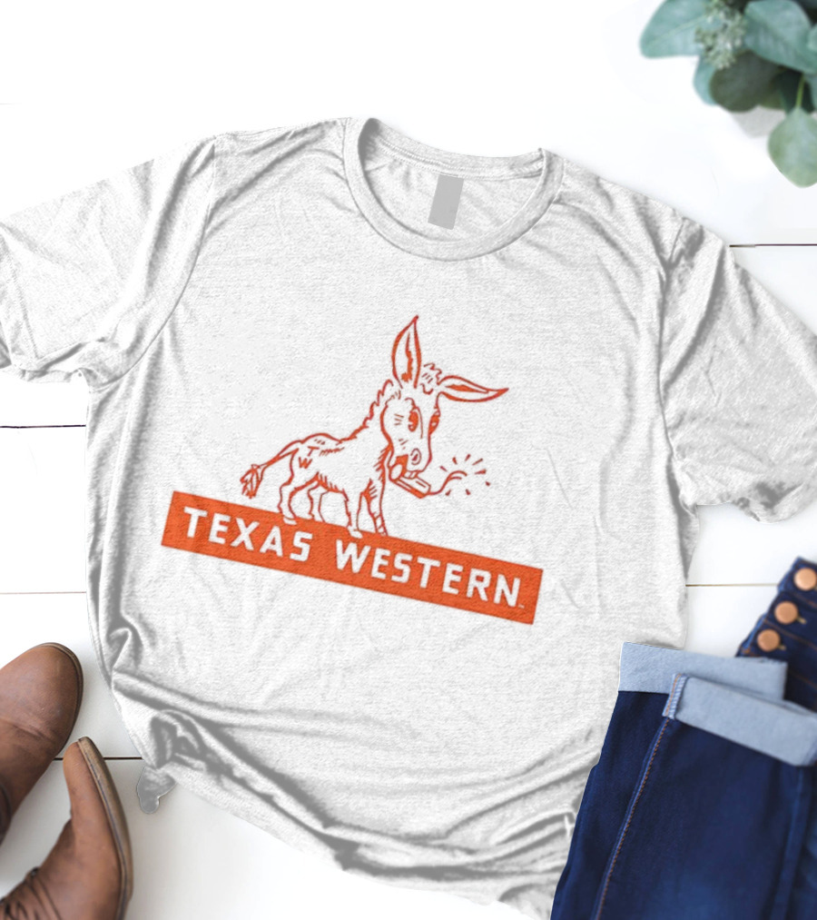 Texas Western Donkey Mascot Classic Vintage Style T-Shirt
