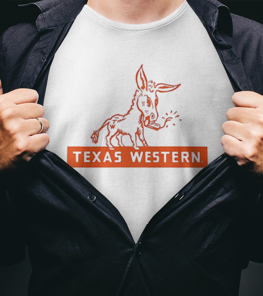 Texas Western Donkey Mascot Classic Vintage Style T-Shirt