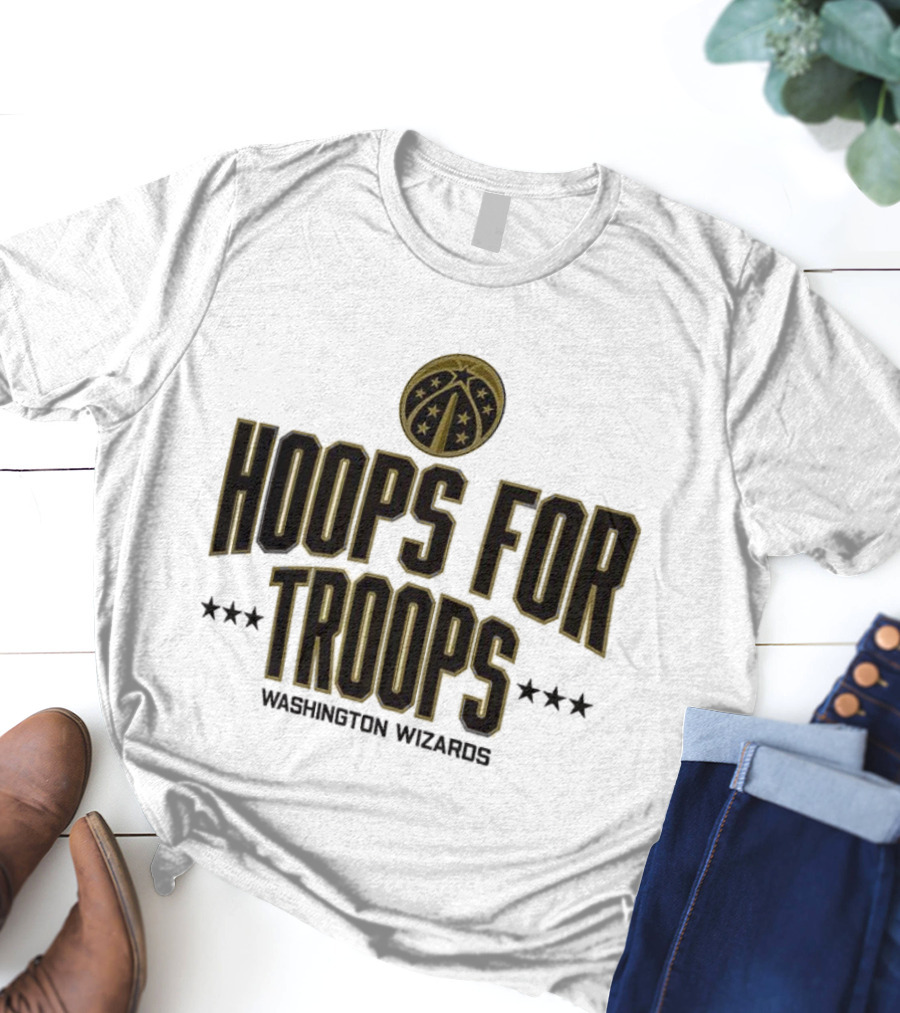 Hoops For Troops Washington Wizards Patriotic Basketball Campaign T-Shirt