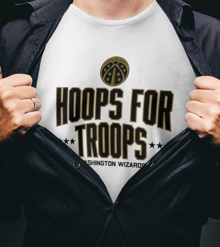 Hoops For Troops Washington Wizards Patriotic Basketball Campaign T-Shirt