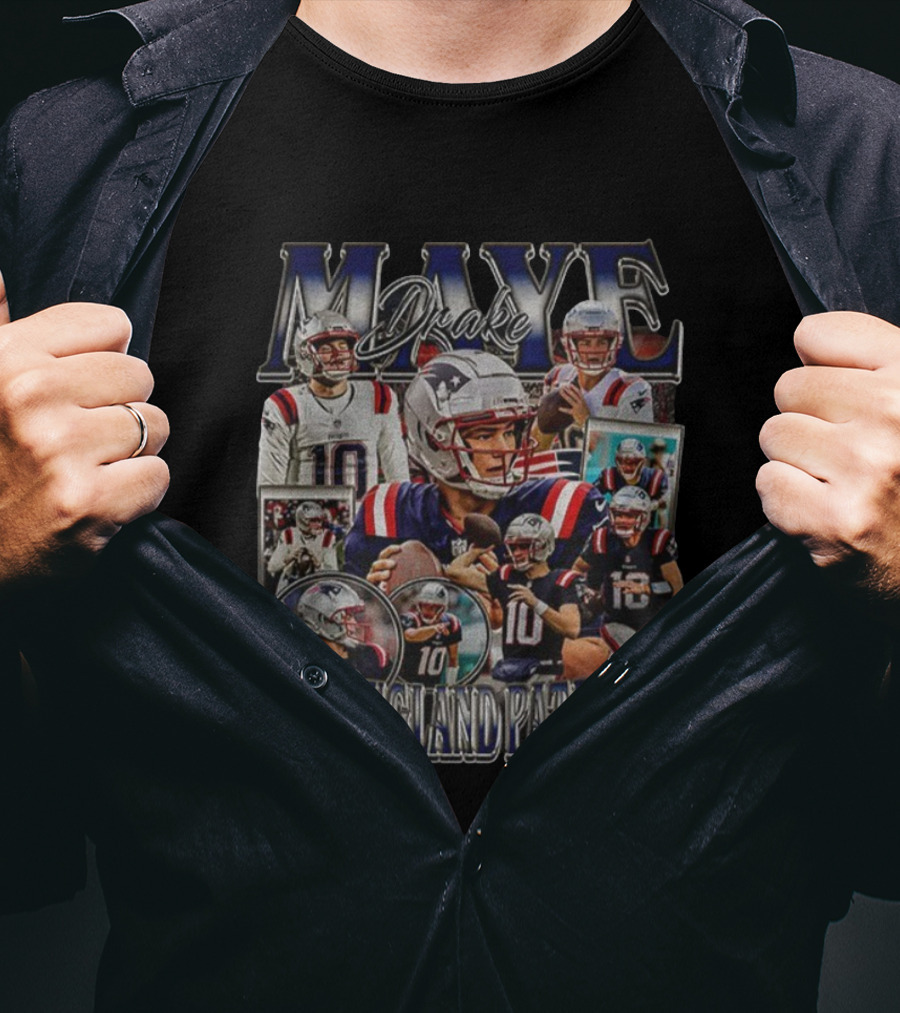 Drake Maye New England Patriots Football Player Tribute T-Shirt