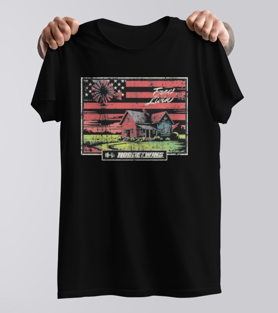 Hodgetwins Free Living American Flag T-Shirt
