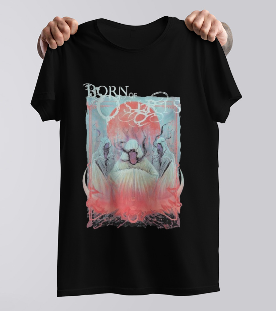 Born Of Osiris Dark Fable Mystical Hooded Figures And Fiery Aura T-Shirt
