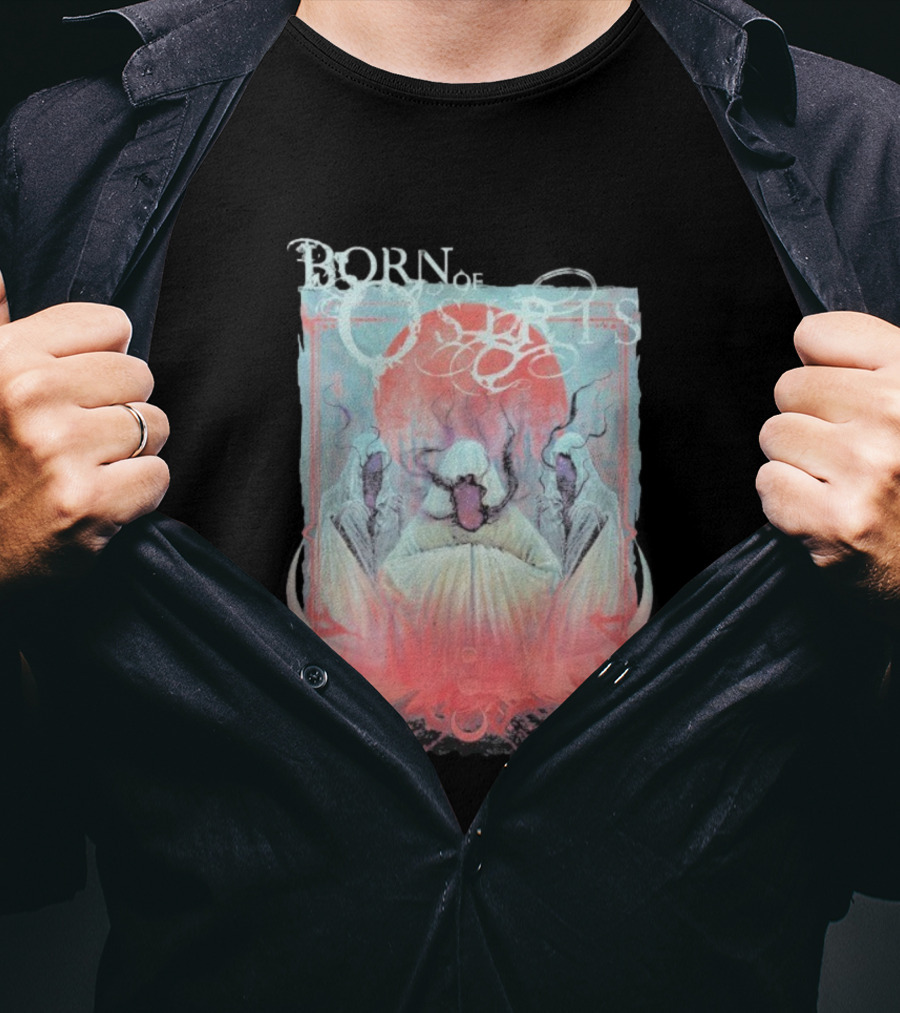 Born Of Osiris Dark Fable Mystical Hooded Figures And Fiery Aura T-Shirt