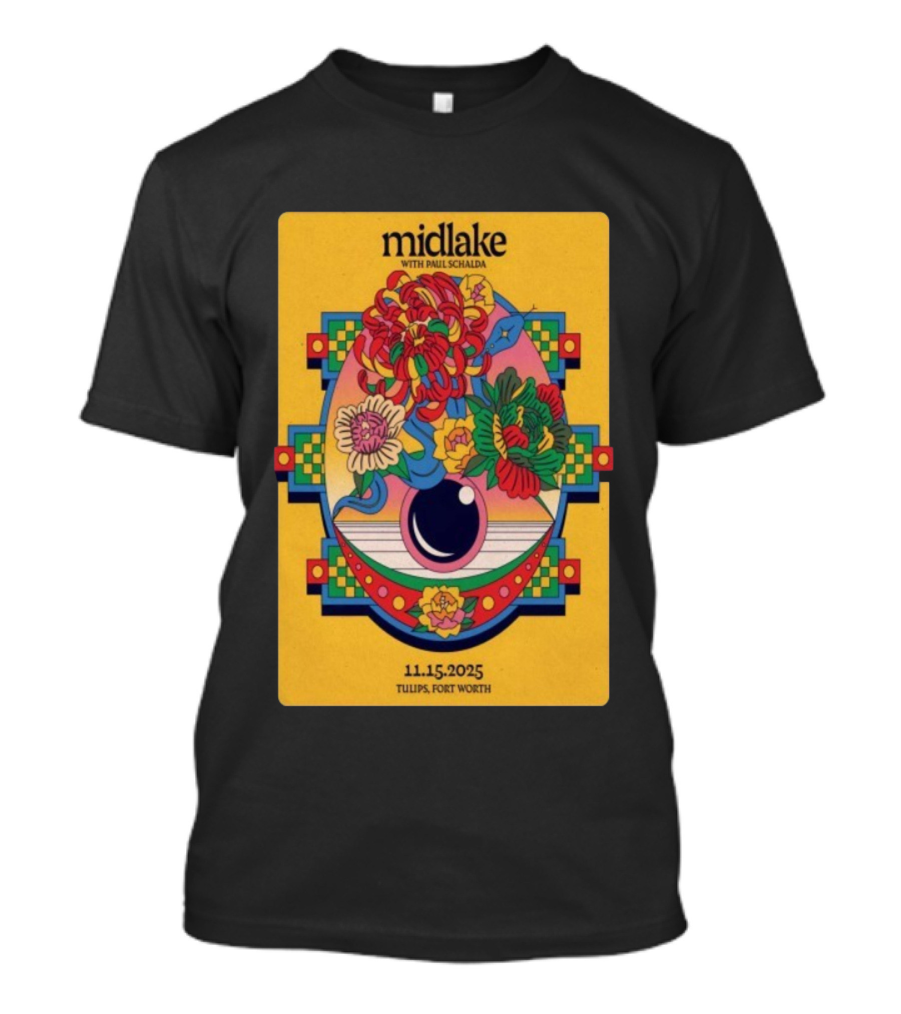 Midlake With Paul Schalda Tulips Fort Worth 11 15 2025 Psychedelic Flower Art T-Shirt