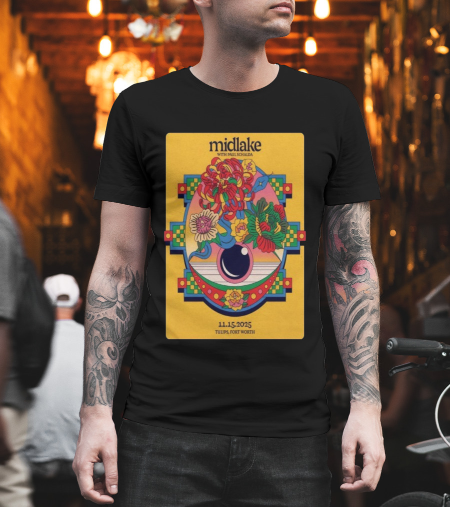 Midlake With Paul Schalda Tulips Fort Worth 11 15 2025 Psychedelic Flower Art T-Shirt