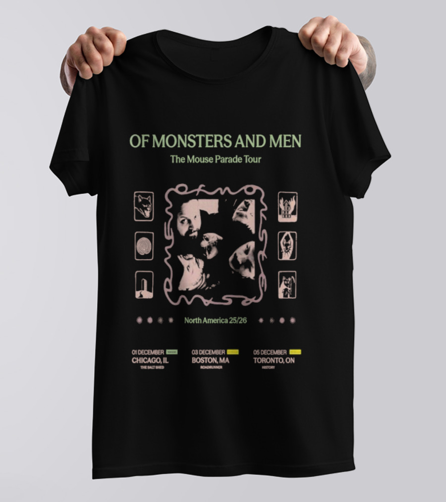 Of Monsters And Men The Mouse Parade Tour North America 2025 Chicago Boston Toronto T-Shirt