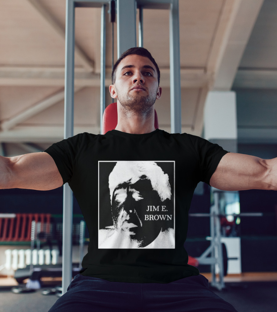 Jim E. Brown Face Monochrome High Contrast T-Shirt
