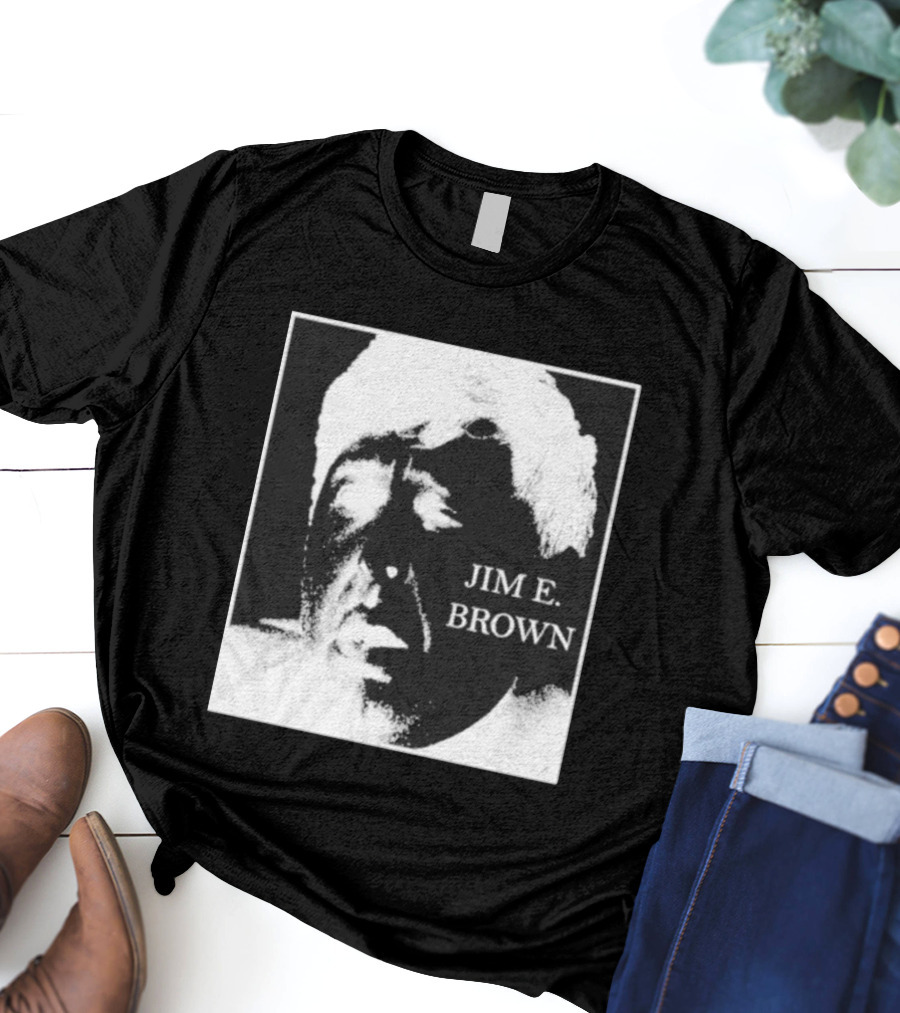 Jim E. Brown Face Monochrome High Contrast T-Shirt