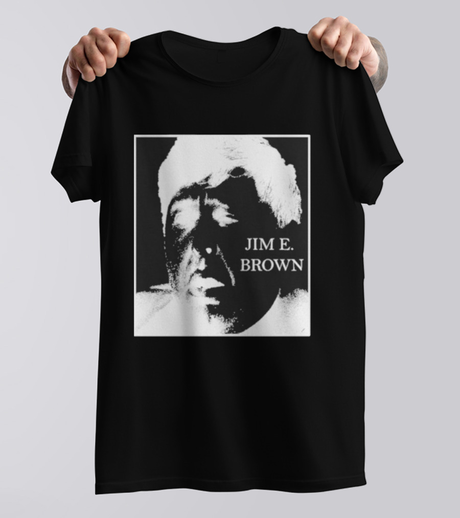 Jim E. Brown Face Monochrome High Contrast T-Shirt